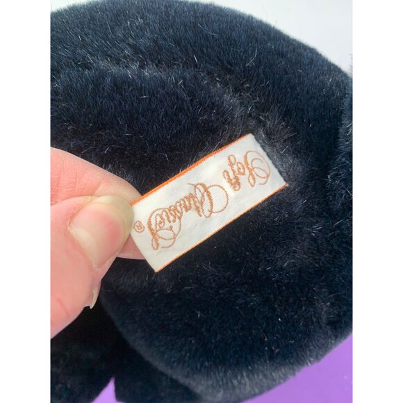 1987 Dakin Soft Classics Black Lab Plastic Brown Eyes Flocked Nose with Chewed S - Picture 8 of 11